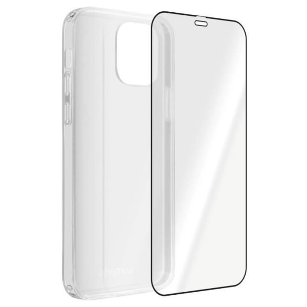 Apple iPhone 12 Pro Max mjukt fodral och skärmfilm av härdat glas 4Smarts svart