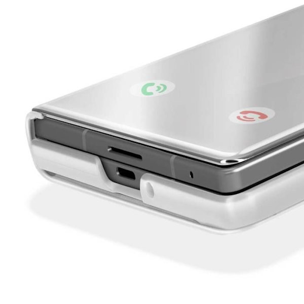 Skyddsfodral för Galaxy Z Fold 7 Clear View med Videostöd Silver Grå