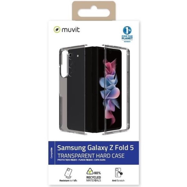 Etui til Samsung Galaxy Z Fold 5 Hard med Anti-ridse Muvit Transparent Transparent