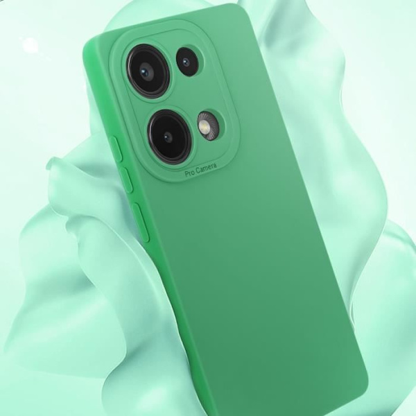 Fodral till Xiaomi Redmi Note 13 Pro 4G - AVIZAR - Matt silikon - Kameraskydd Grön Grön