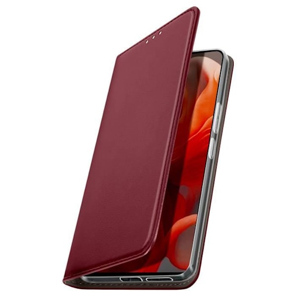 Smartphonefodral - AVIZAR - Motorola Moto G85 - Magnetlock - Kortfäste - Röd Röd