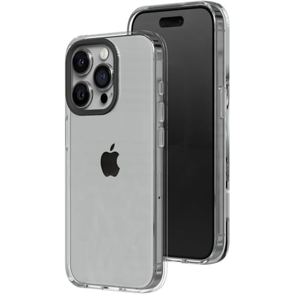 Fodral - RhinoShield - iPhone 15 Pro - 3m skydd - Motstånd mot gulning - Hög transparens Transparent, svart