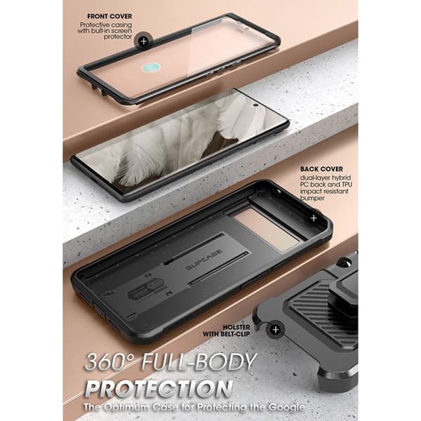 Telefoncover - Supcase Unicorn Beetle Pro - Sort - Kompatibel med Google Pixel 9a - Stift svart