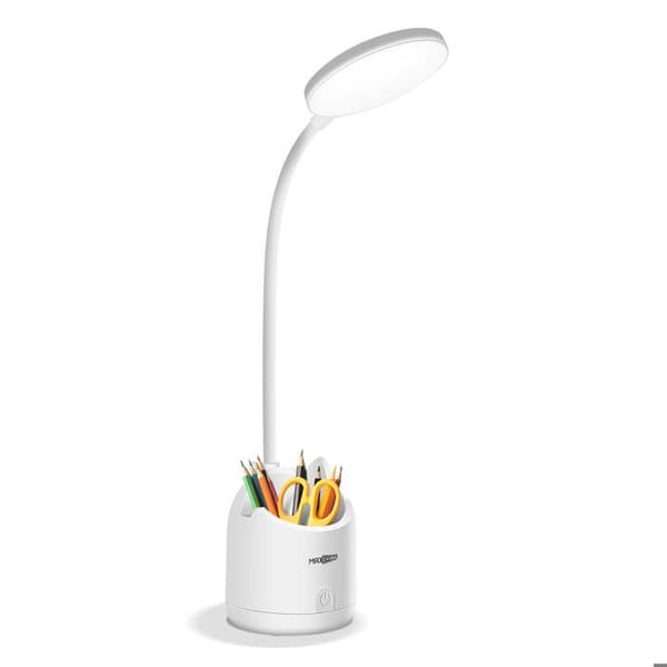 Kontorlampe - MAX EXCELL - Trådløs - LED - Hvid - Telefonholder og Blyantholder Vit