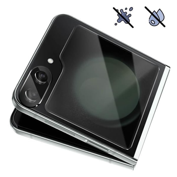Näyttökalvo - AVIZAR - Samsung Galaxy Z Flip 5 - 9H karkaistu lasi - Kameran suojaus - 3D Kaareva Svart