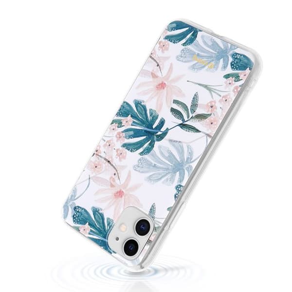 Telefoncase - Crong - Blomma - iPhone 11 - Blommönster - Flexibel - Guld gyllene