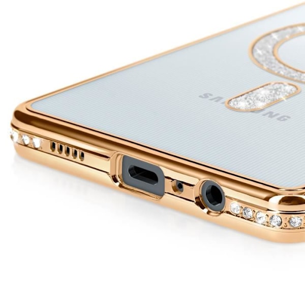 Coque Diamant pour Samsung Galaxy A06 MagSafe Contour Strass Dorée Gul