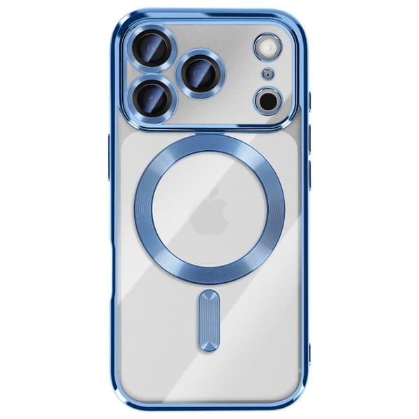 iPhone 17 Pro-fodral, MagSafe-kompatibelt med blå kromkant Blå