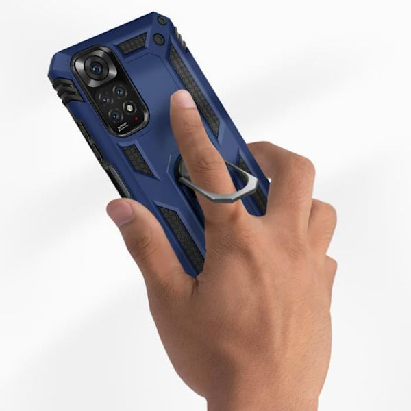 Coque - AVIZAR - Xiaomi Redmi Note 11/11s - Antichock Hybride - Bague Stöd för Video - Blå blå