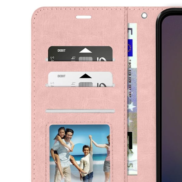 Taske til Samsung A25 5G - MAYAXESS - Pungholderfunktion - Pink - Syntetisk - Flap Rosa