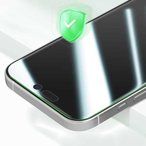 Härdat Glas - 4SMARTS - iPhone 17 Pro - Antispy - Applicator Inkluderad - Repbeständig Svart