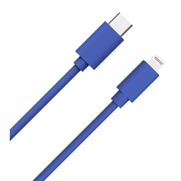 USB C/Lightning - WOW - 1m - 3A - Sininen - Korkea laatu