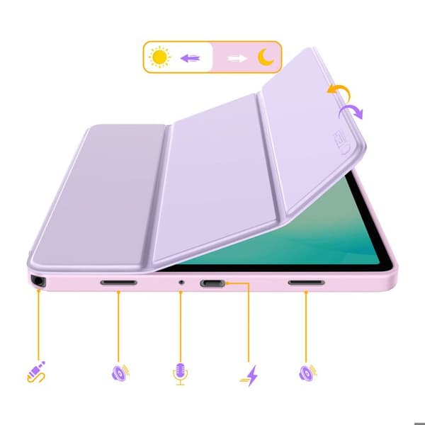 Klapskede til Galaxy Tab A11 Plus med Multi-vinkel støtte og Auto-sleep Tech Protect Lilla Violett