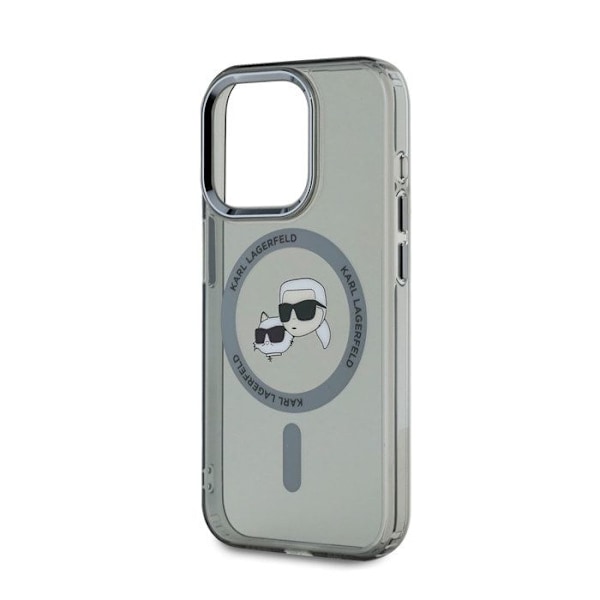 Coque til iPhone 15 Pro Imprimeret IML K og CH Kompatibel med MagSafe Karl Lagerfeld Sort transparent Svart