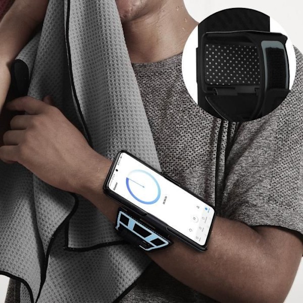 Brassard Sport og Samsung S21 Cover - AVIZAR - Multifunktionel Underarmsmontering Sort Svart