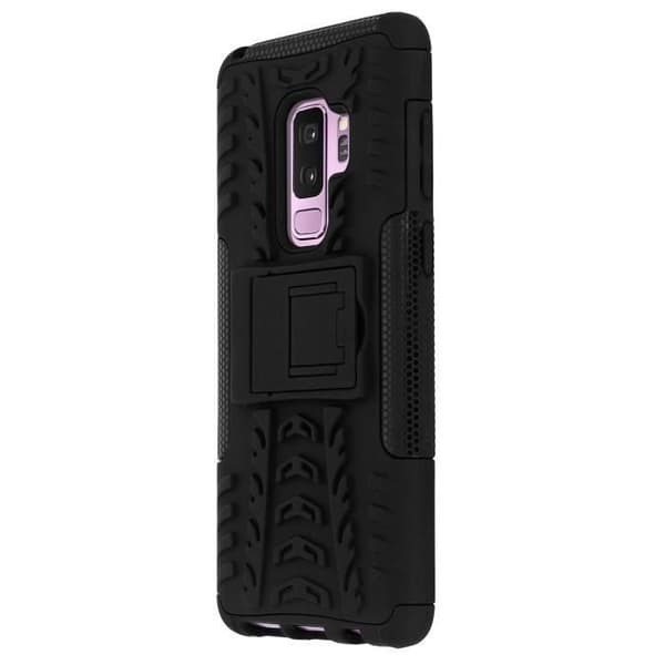 Coque - Samsung - Galaxy S9 Plus - Stødabsorberende - Indbygget støtte - Sort Svart