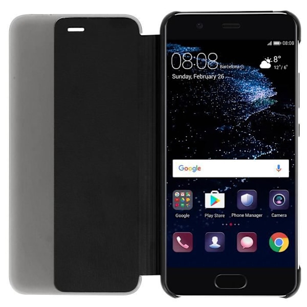 Etui Huawei P10 - AVIZAR - Housse Protection Smart View - Sort - Stiftäske - Klap Svart