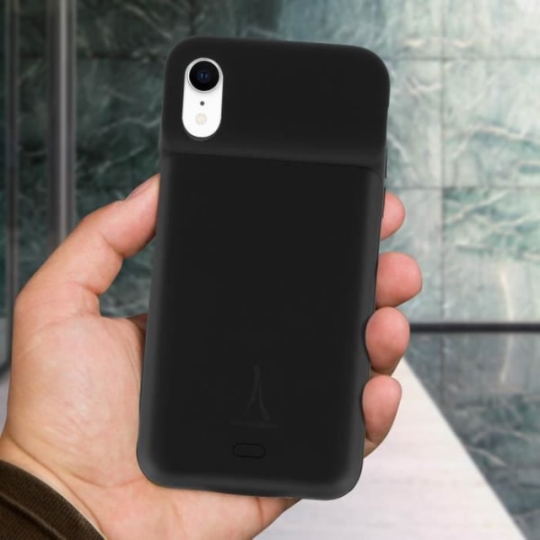 iPhone XR skal - AKASHI - 2 i 1 modell - 4500mAh batteri - Styvt skydd - Induktion Svart