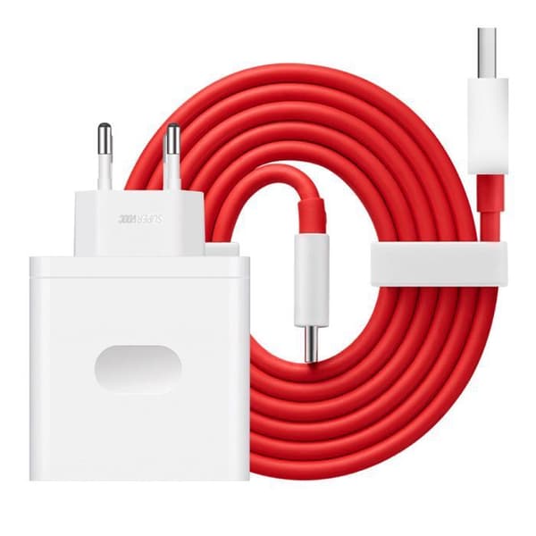 Laddare - ONEPLUS - SUPERVOOC 100W - USB-A Snabbladdning - USB-C Kabel 1m - Vit Vit