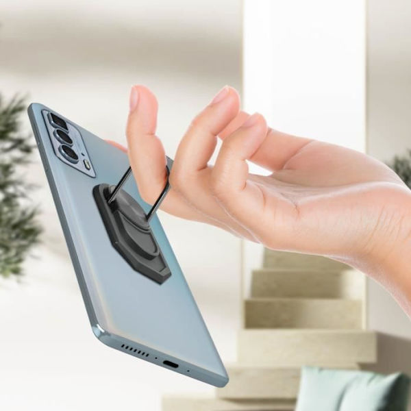 Smartphonehållare - Grå - Zinklegering - Rotera 360° - Kompatibel med magnetiska hållare Grå