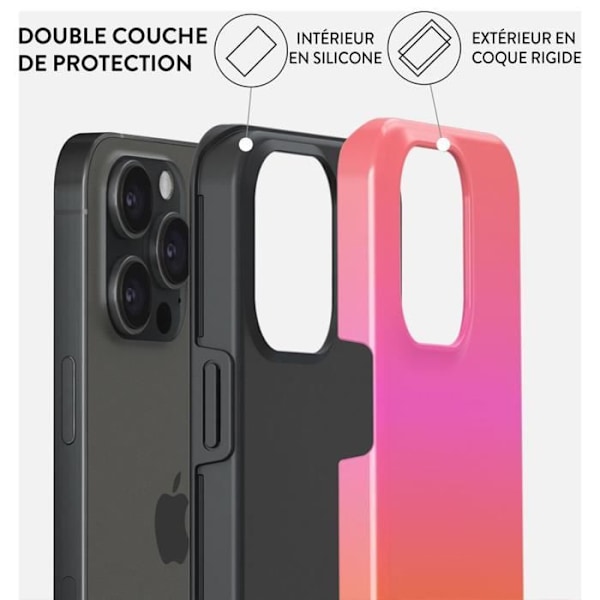 Coque til iPhone 15 Pro MagSafe Tough Antichocks Model Sunset Club Burga Multicolor Flerfärgad
