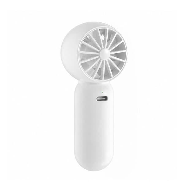 Mini Bærbar Ventilator 3 Hastigheder 500mAh Genopladelig USB-C Kompakt Usams Hvid Vit