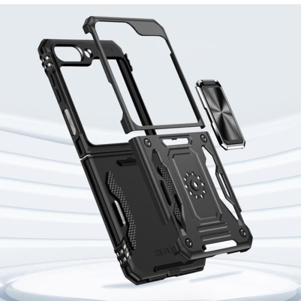 Ringetui til Samsung Galaxy Z Flip 5 Shockproof ArmoRing Bump Series Sort Svart