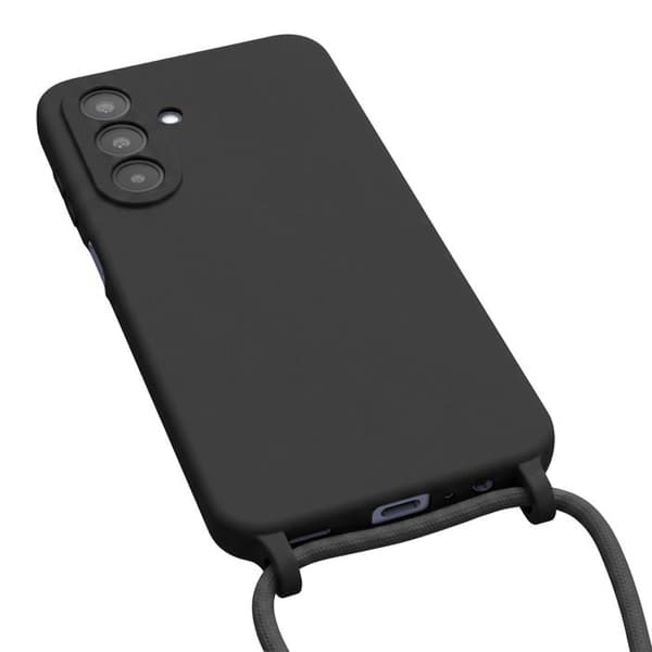 Silicone Cover til Samsung Galaxy A25 5G med Sort Halsrem Svart