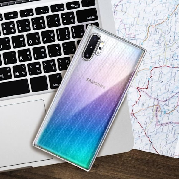Coque - ILMOITTAA - Galaxy Note 10 Plus - Silikoni Geeli - Erittäin ohut - Läpinäkyvä Vit