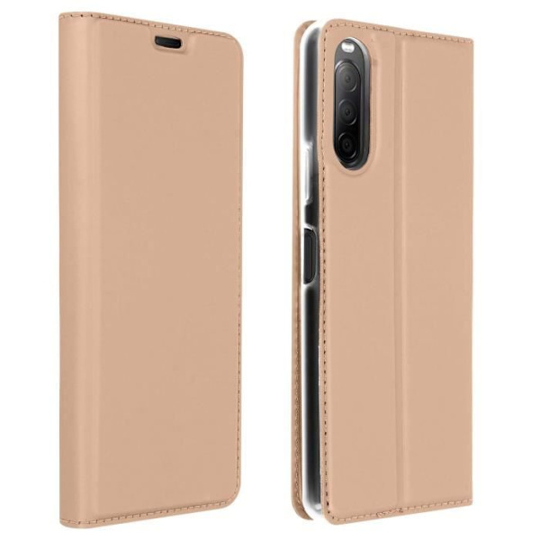 Hoesje - Sony - Xperia 10 II - Øko-læder - Videostativ - Kortlomme - Roséguld Rose guld