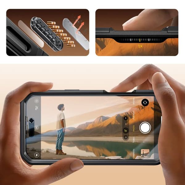 Helskalsbeskyttelse - SUPCASE - iPhone 17 - Fuld beskyttelse - Praktisk støtte - Sort Svart