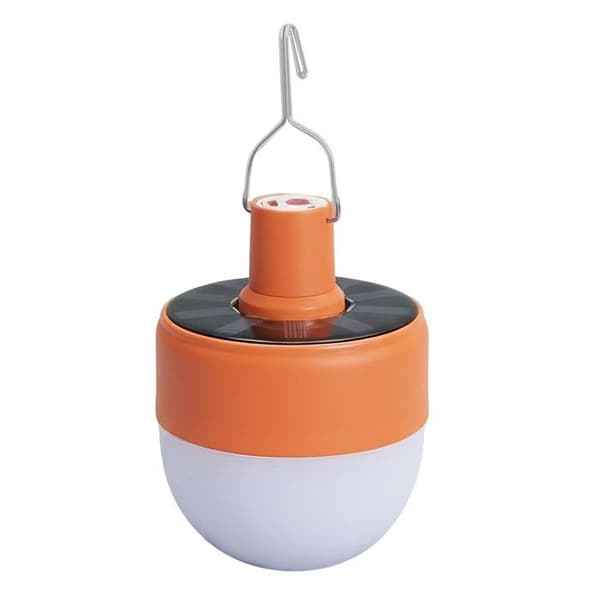 Solcellelampe - AVIZAR - Solcelle Camping 10W - 5 LED-tilstande - 1200mAh USB - IP44 Orange