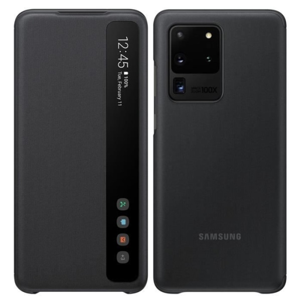 Galaxy S20 Ultra Flip Fodral Translucent Smart Clear View Original Samsung Black