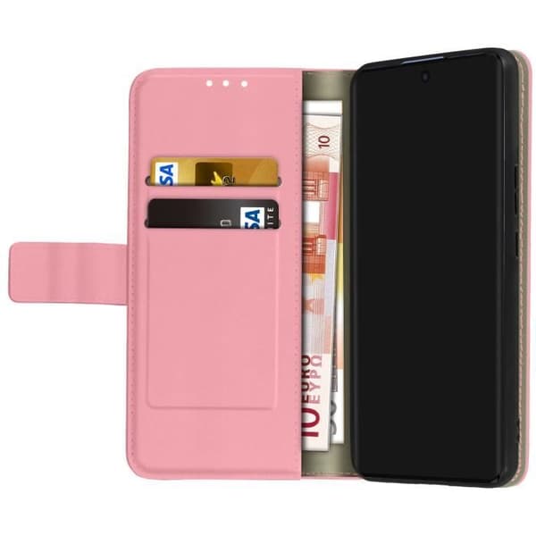 Housse - AVIZAR - Huawei Nova 9 / Honor 50 - Simulerat läder med prägling - Plånboksfodral - Rosa Rosa