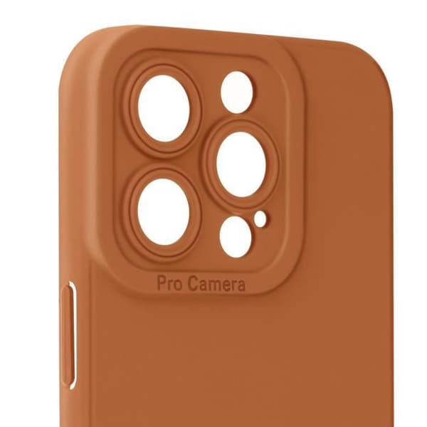 Etui til iPhone 15 Pro - AVIZAR - Mat Silikone - Brun - Kamerabeskyttelse kastanj