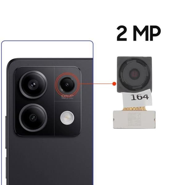 Makroobjektiv til bagkamera til Xiaomi Redmi Note 13 - AVIZAR - Udskiftning af makroobjektiv - Sort Svart