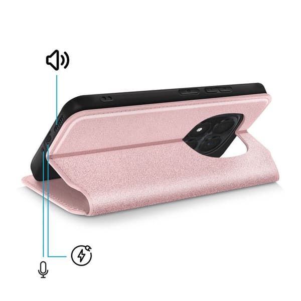Foliofodral för Redmi Note 15 Pro 5G med kortfack och ställfunktion Rosa Ros