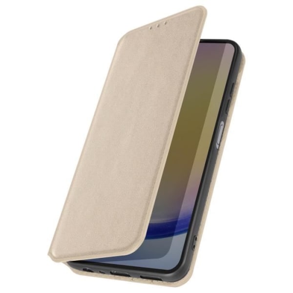 Fodral för Galaxy A25-korthållare Videostöd Magnetic Flip Gold Gul