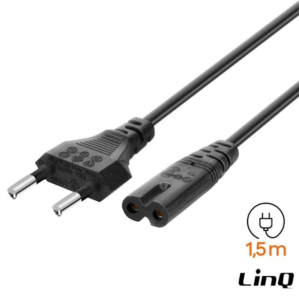 Strömkabel C7 för PC, Monitor och Konsoler 1.5m