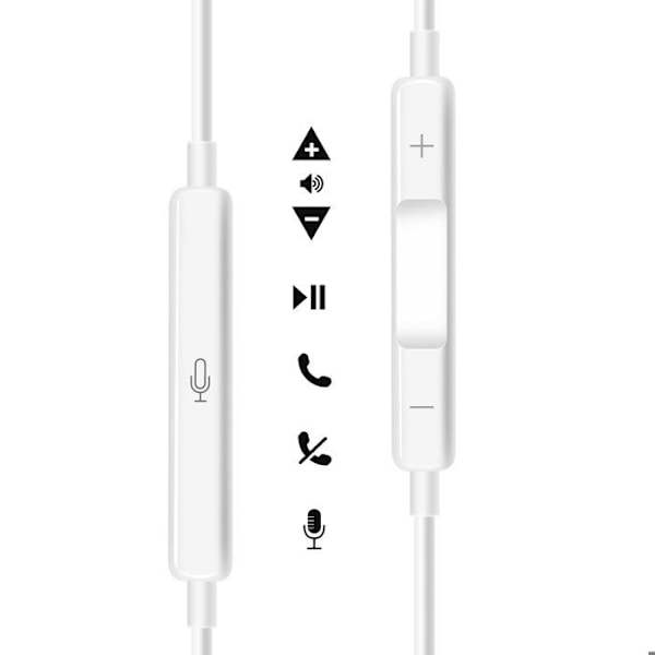 USB C Trådade Hörlurar med Inbyggd Kontrollknapp Mayaxess Vit Vit