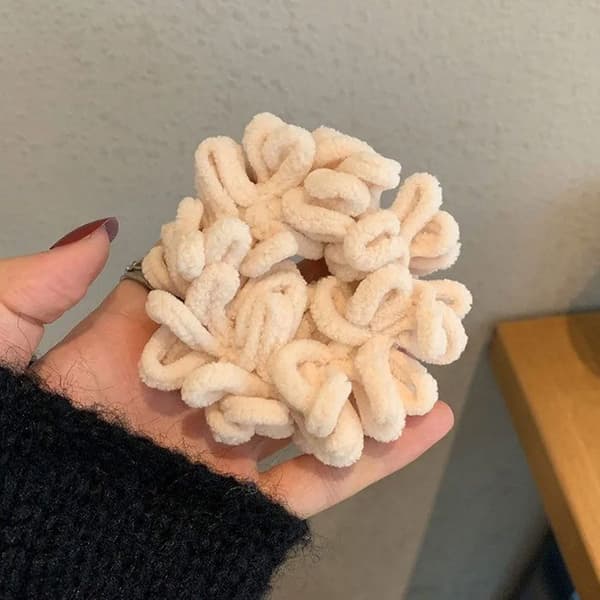 Chouchou Klassisk för Hår i Luddig Beigemönster Beige