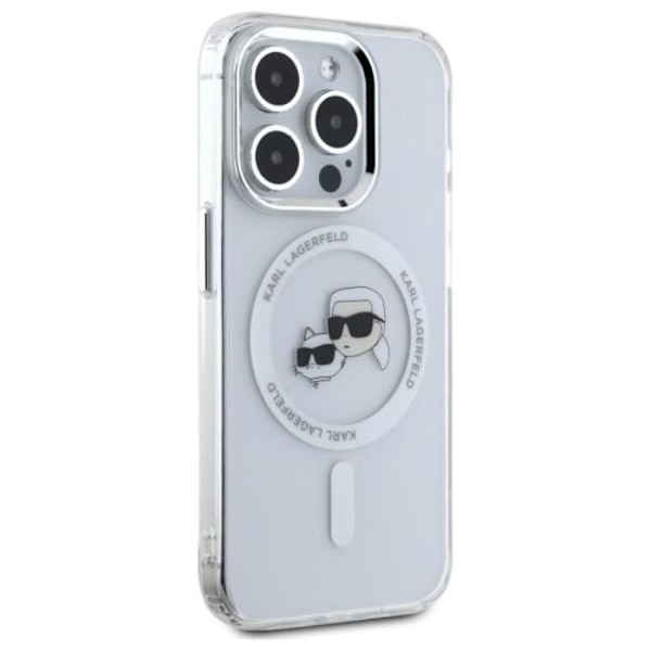 Coque MagSafe Karl Lagerfeld IML Metal Karl & Choupette til iPhone 15 Pro Max (Hvid) vit