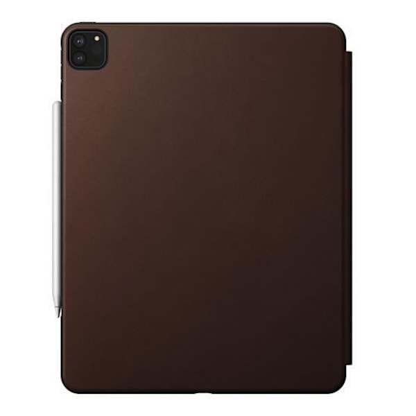 Foliofodral för iPad Pro 11" 2021 robust läder med Apple Pencil Slot Nomad Brown kastanj