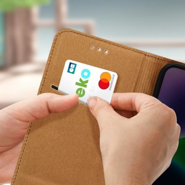 iPhone 14 nahkakotelo, musta läppäkotelo
