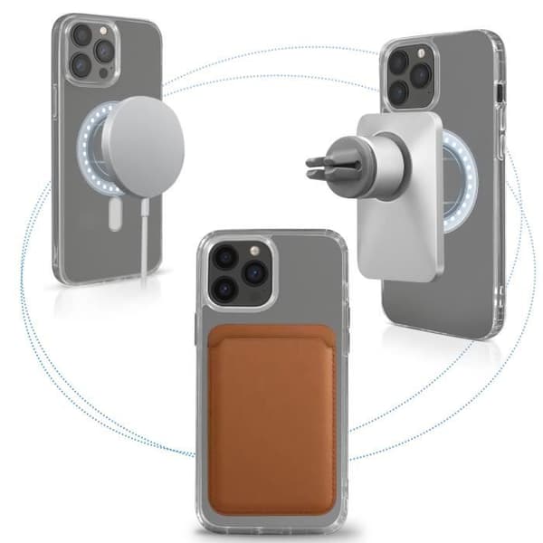 Coque - AVIZAR - iPhone 13 Pro - Antichock - Magsafe - Transparent Vit Klar vit