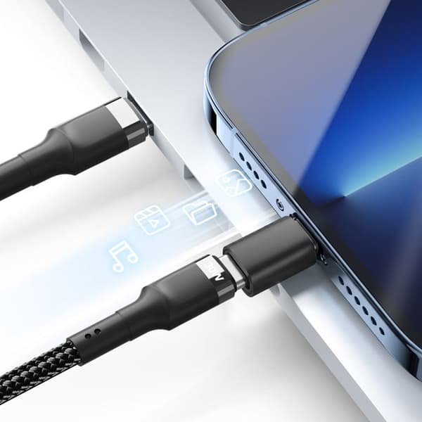 USB-C till Lightning-adapter för iPhone och iPad Blue Star Svart