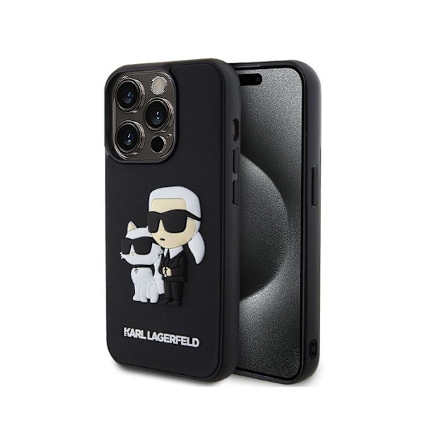3D Coque Karl Choupette til iPhone 14 Pro Elegant Beskyttelse Karl Lagerfeld Sort Svart