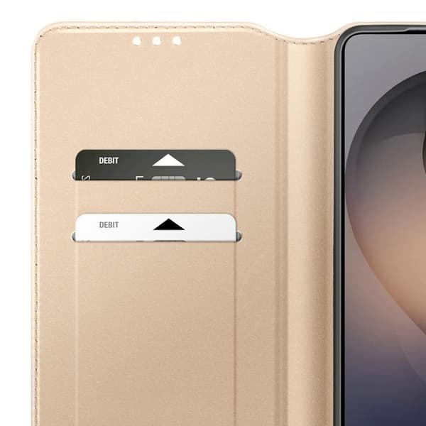 Magnetiskt Flipfodral för Galaxy S26 Ultra Ställfunktion Classic Edition Guld Gul
