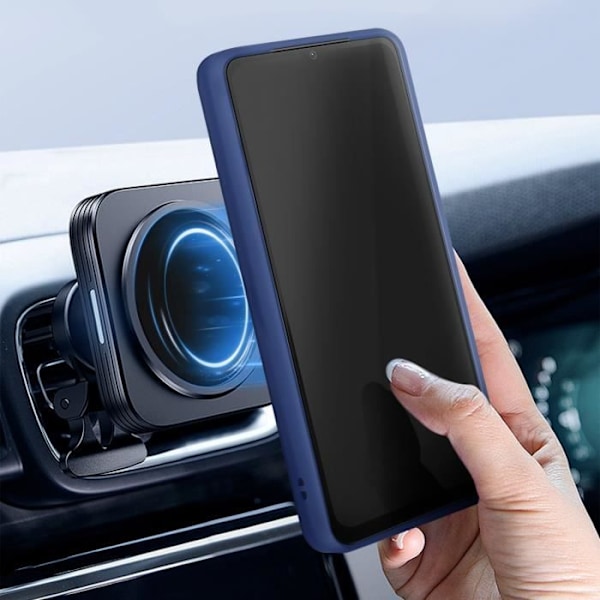 Smartphone-etui - AVIZAR - Xiaomi Redmi A3 - Metalring - Supportfunktion - Night Blue Blå
