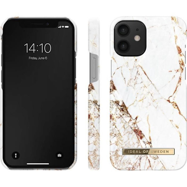Coque - IDEAL OF SWEDEN - iPhone 12 Mini - Carrara Gold - Flerfärgad - Mjuk Flerfärgad